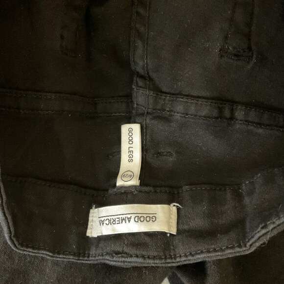 Good American Good Legs Jeans 8/29 Black Distressed Destroyed - Picture 10 of 10